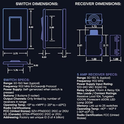 RunLessWire 2 Fixture Battery-Free DIY Kinetic Wireless Light Switch Kit 150ft - Image 8