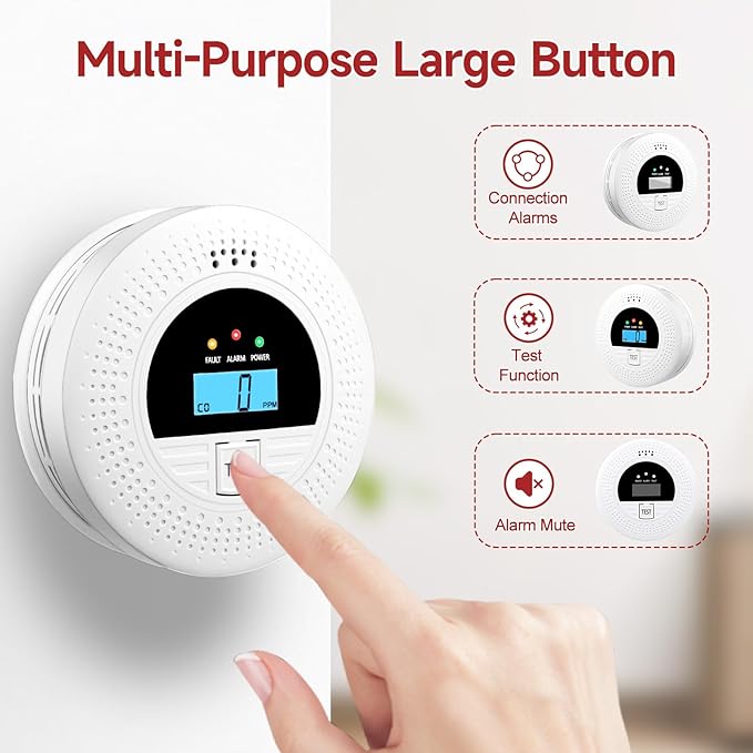 3-Pack Interconnected Smoke Detectors and Carbon Monoxide Alarm - Image 4