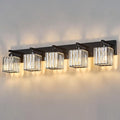 FDPBY Modern Bathroom Vanity Light 5-Lights Plating Black Crystal Bathroom Wall by FDPBY