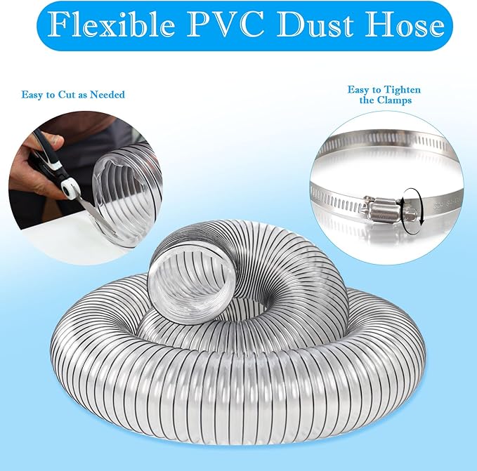 6" x 20' PVC Dust Collection Hose, 6 Inch Dust Collector Vacuum Hose - Image 5