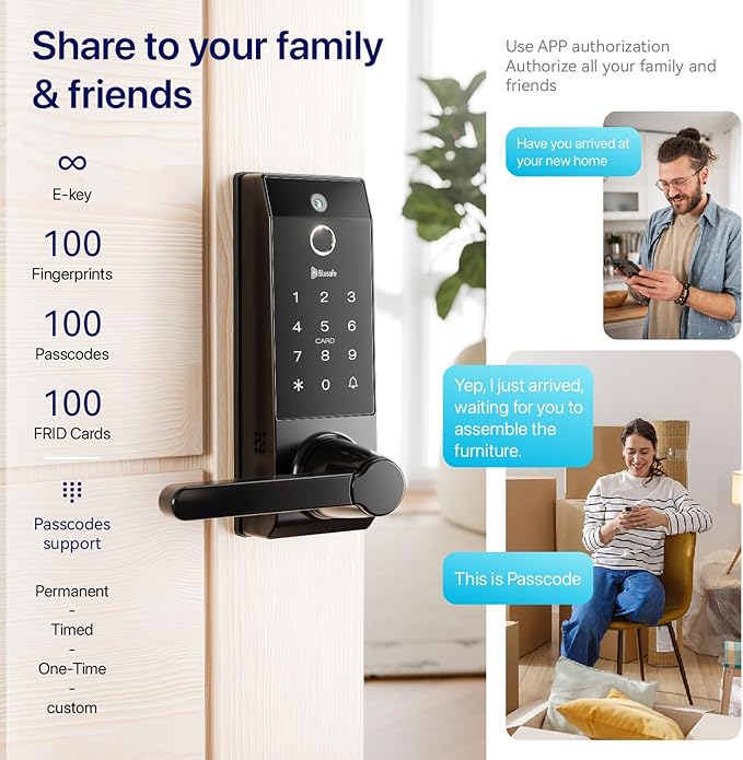 Smart Lock Doorbell Fingerprint Smart Door Lock Deadbolt - Image 2
