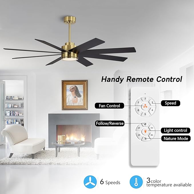 WINGBO 72" Large DC Ceiling Fans - Image 2