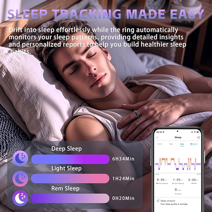 Fitness Tracker Ring for Men Women – Smart Ring - Image 2