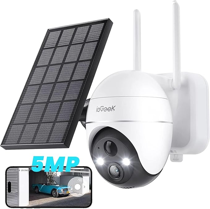 ieGeek 5MP Security Cameras Wireless Outside, Solar Camera Outdoor Wireless by ieGeek