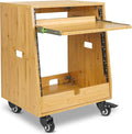 Sound Town DIY Solid Carbonized Bamboo Slanted 10U Studio Rack, by SOUNDTOWN