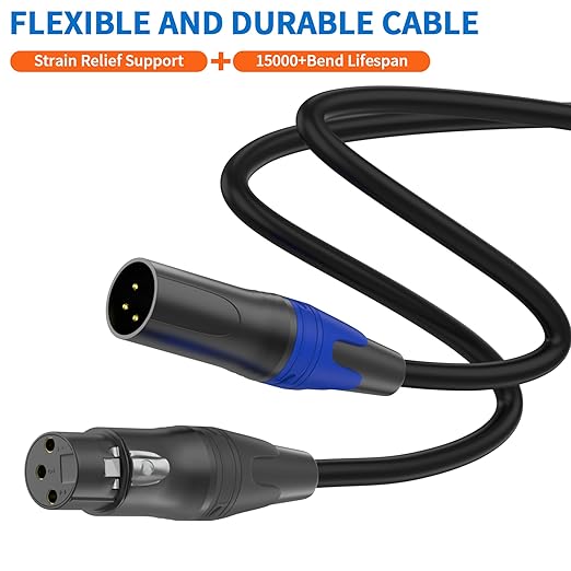 LanSenSu XLR Female to 2 XLR Male Patch Y Cable - 10ft Balanced Microphone - Image 6