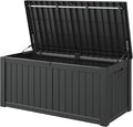 Outdoor Storage Box, 120 Gallon Deck Box, Resin Waterproof Outside Storage Bench by NUNULAB