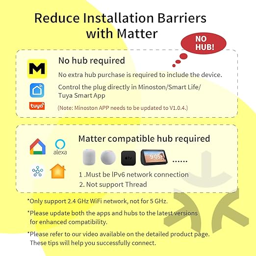 Minoston Matter Outdoor Smart Plug WiFi Heavy Duty Plug-in Outlet IP65 - Image 2