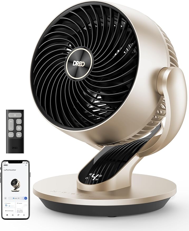 Dreo Smart Desk Fan for Bedroom, 120°+90° Oscillating Fans by DREO