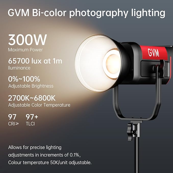 GVM Photography Lighting 300W Bi-Color Studio Lights - Image 2