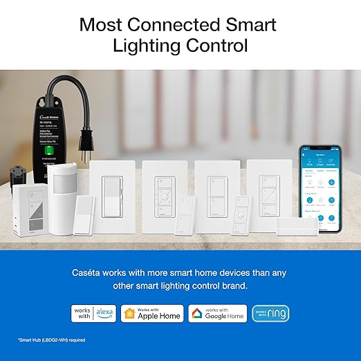 Lutron Caseta Original Smart Dimmer Switch Kit, 2 Dimmer Switches, 2 Wall Plates - Image 9