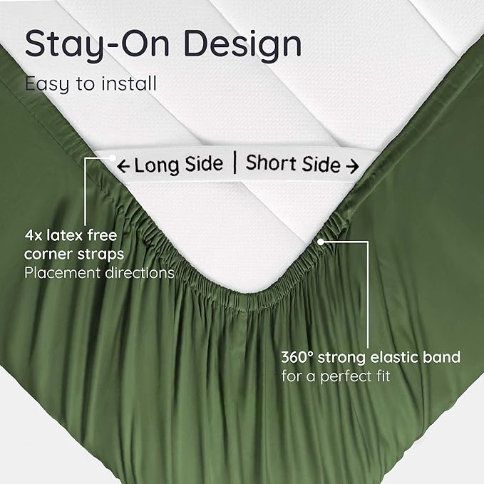 Bambaw 100% Viscose Derived from Bamboo Fitted Sheet Queen Size, Cooling Fitted - Image 5