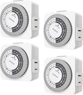 G-Homa Timers for Electrical Outlets 4 Packs, 24 Hour Indoor Plug-in Mechanical by G-Homa
