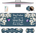 4 in 1 Ergonomic Keyboard Wrist Rest & Mouse Pad Wrist Rest Set, Stay Positive by Unknown