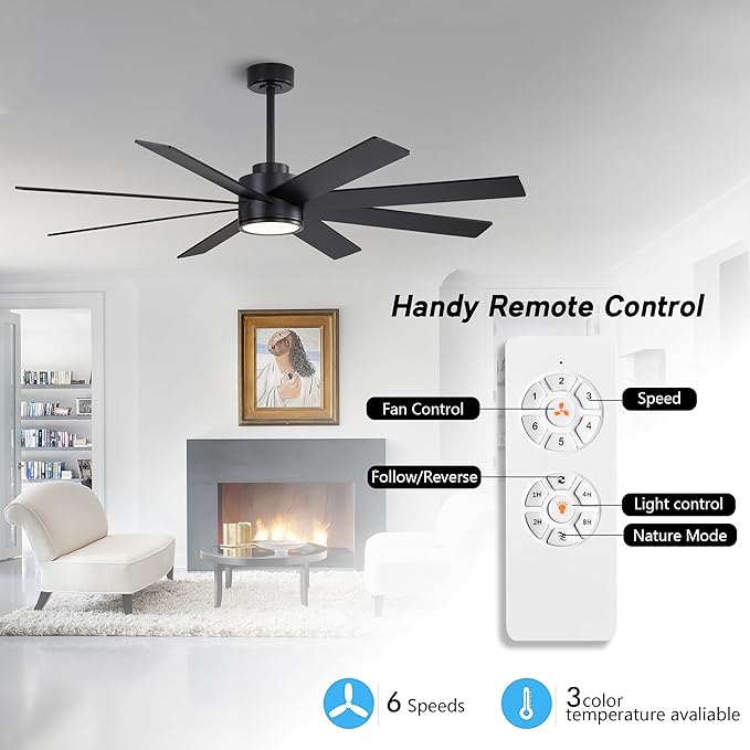 WINGBO 72" Large DC Ceiling Fans - Image 2
