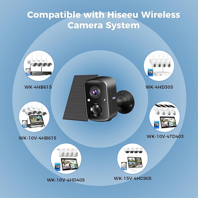 Hiseeu Security Cameras Wireless Outdoor, Solar Powered 3K 4MP Surveillance - Image 7