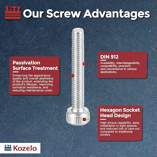 Kozelo 100pcs Socket Head Cap Screws - Image 3