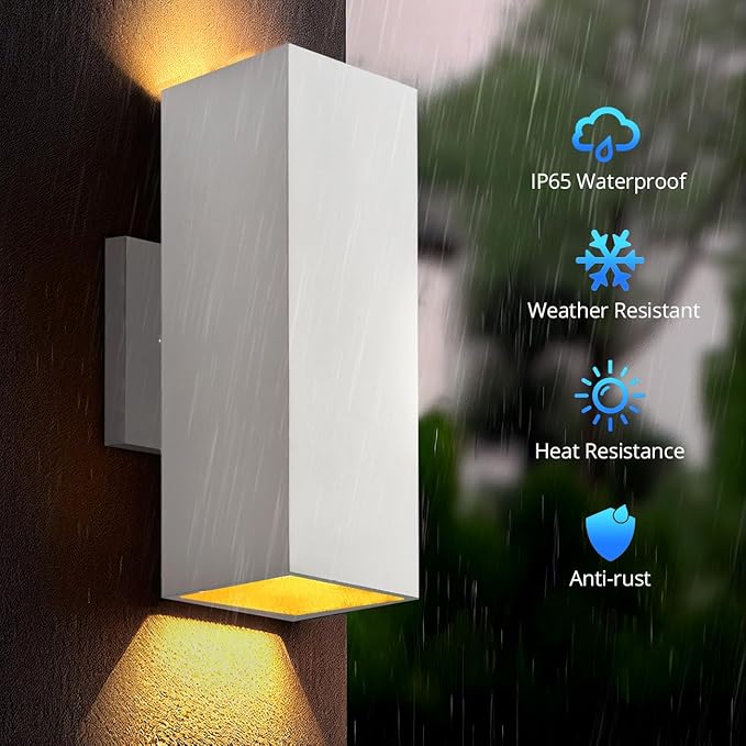 wowlite Modern Porch Lights Outdoor Wall Sconce, Aluminum Up and Down Light - Image 3