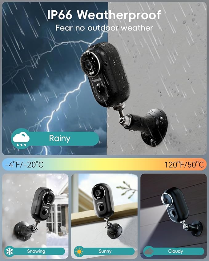 ZUMIMALL 2K Security Cameras Wireless Outdoor, Magnetic Mount, 130° View - Image 4