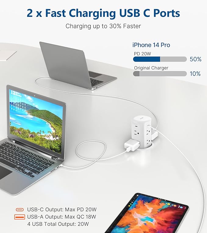 Pop up Outlet for Countertop, 3 inch Hole Desktop Power Grommet, 8 Outlets 4 - Image 4