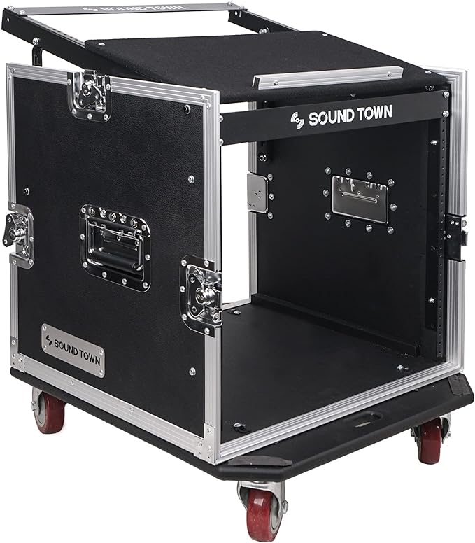 Sound Town Enhanced 1/2" Plywood 10U PA DJ Pro Audio Rack/Road ATA Case by SOUNDTOWN