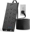 Surge Protector Power Strip 4800J, LeZone 15Ft Long Extension Cord Flat Plug by Unknown