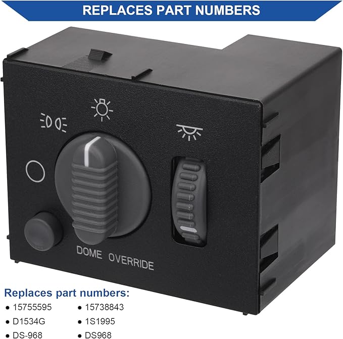 Obaee Headlight Switch Instrument Panel Dimmer Light Switch Compatible - Image 3