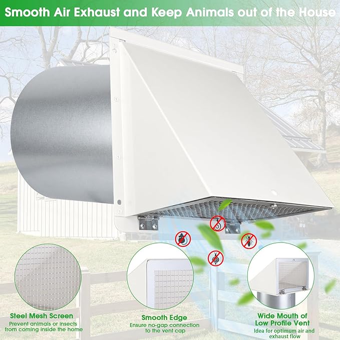 JYINCPED 10 Inch Hooded Wall Vent - Image 3