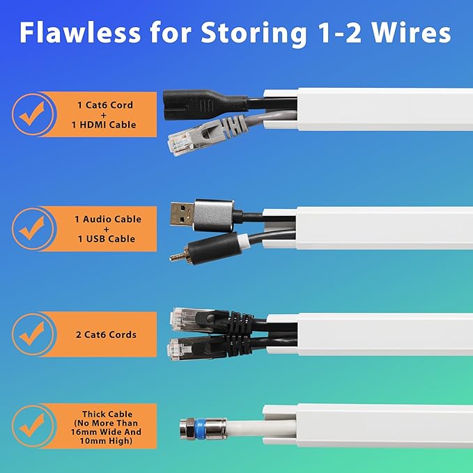 66in YCLYC Wire Covers for Cords Kit, Cord Covers for Wires on Wall, TV Cable - Image 3