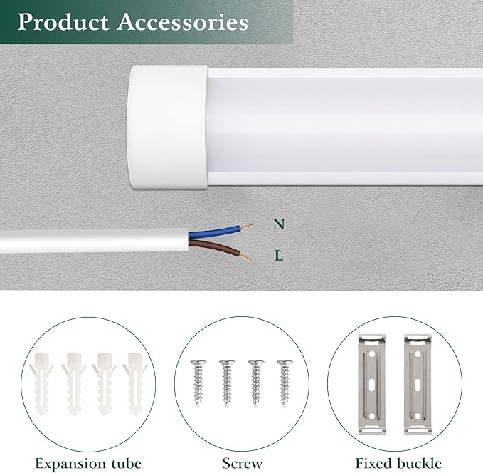 colmeguna 8 Packs 4FT LED Batten Light, Ultra-Thin Slim Ceiling Surface Mounted - Image 3