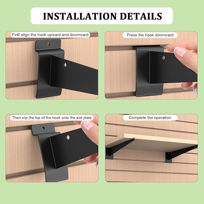 18 Pack Slatwall Shelf Bracket 12 inch, Heavy Duty Metal Shelf Brackets - Image 4