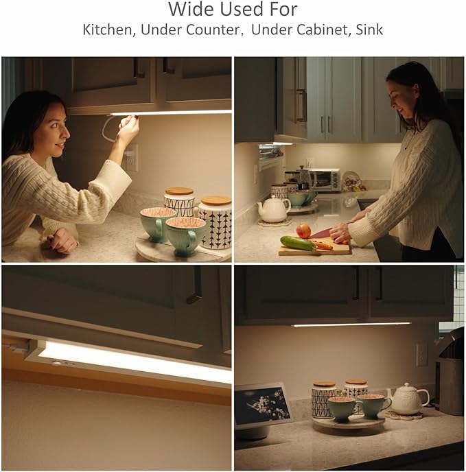 Leetdud Under Cabinet Lights Plug in or Hardwired Built-in Dimmer, 16 Inch 8W - Image 5
