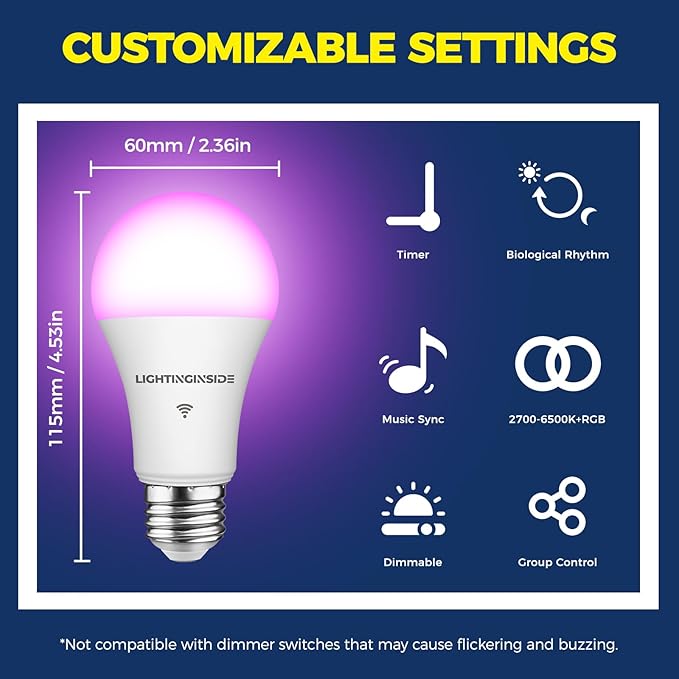 Lightinginside Smart Light Bulbs 100W Equivalent, Works - Image 6