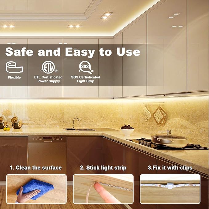 MY BEAUTY LIGHT LED Strip Lights Warm White, 50.5ft Dimmable LED Light Strip - Image 6