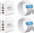 2Pack USB C Fast Charger Block, Total 60W 5-Port USB C Wall Charger by Unknown
