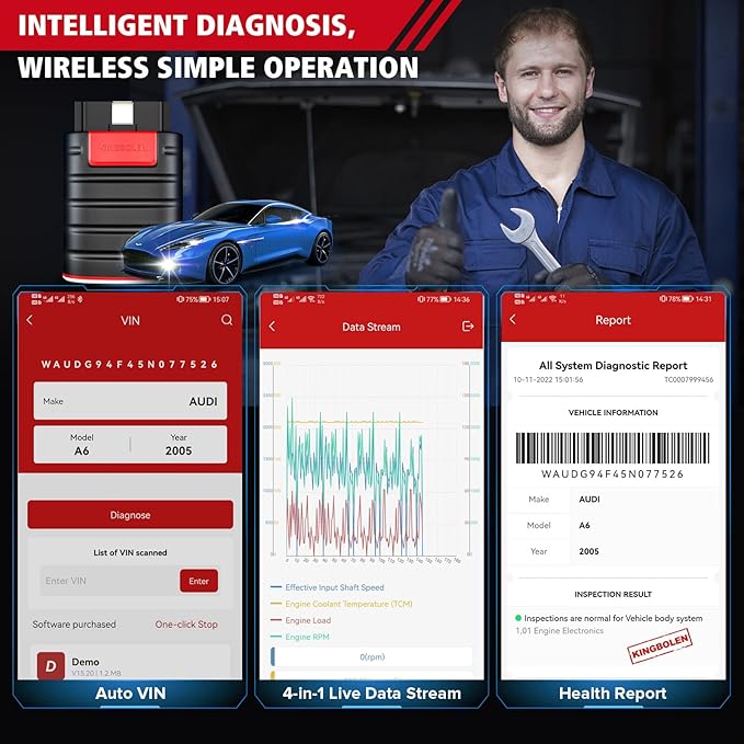 KINGBOLEN Ediag OBD2 Scanner Bluetooth, Bidirectional Scanner All System - Image 6