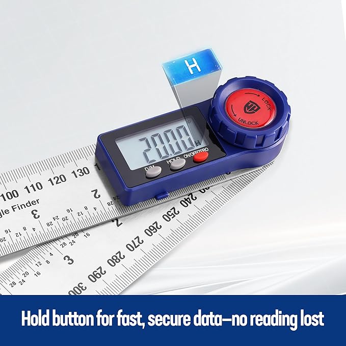 WORKPRO Digital Angle Finder, 7-Inch / 200 mm Stainless Steel Angle Finder Tool - Image 5