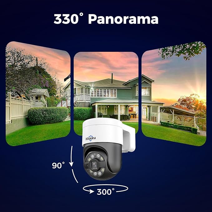 【Human Tracking+300°Pan 90°Tilt】 Hiseeu 4K PoE Security Camera System, Wired - Image 3