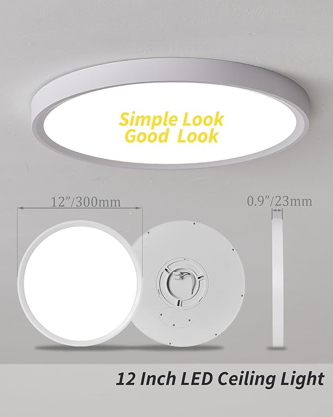 4pack 12 Inch Flush Mount Ceiling Light, 24w Led Ceiling Light, - Image 6