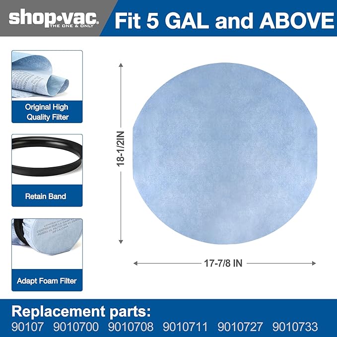 Shop-Vac 90107 Paper Disc Filter and 90585 Foam Sleeve Filter, - Image 3