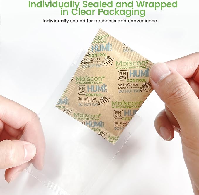 Wisesorb 62% Size 8 Two-Way Humidity Control Packs, 120 Pack 8 Gram - Image 4