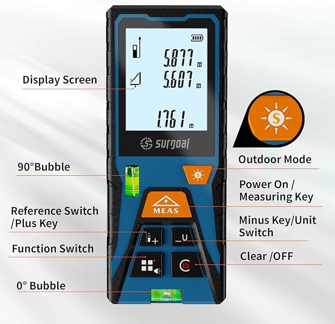 Green Laser Distance Meter 393.7ft Digital Measuring Tool - Image 5