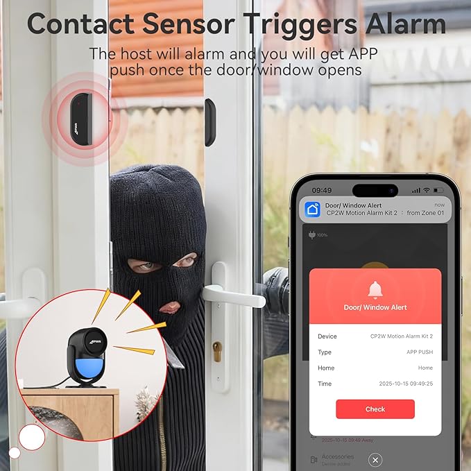 CPVAN WiFi Motion Sensor Alarm, 125dB Wireless DIY Smart PIR Motion Detector - Image 5