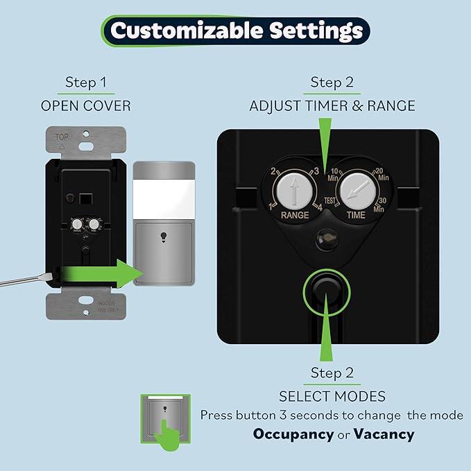 TOPGREENER PIR Passive Infrared Motion Sensor Switch, Ambient Light Level - Image 5