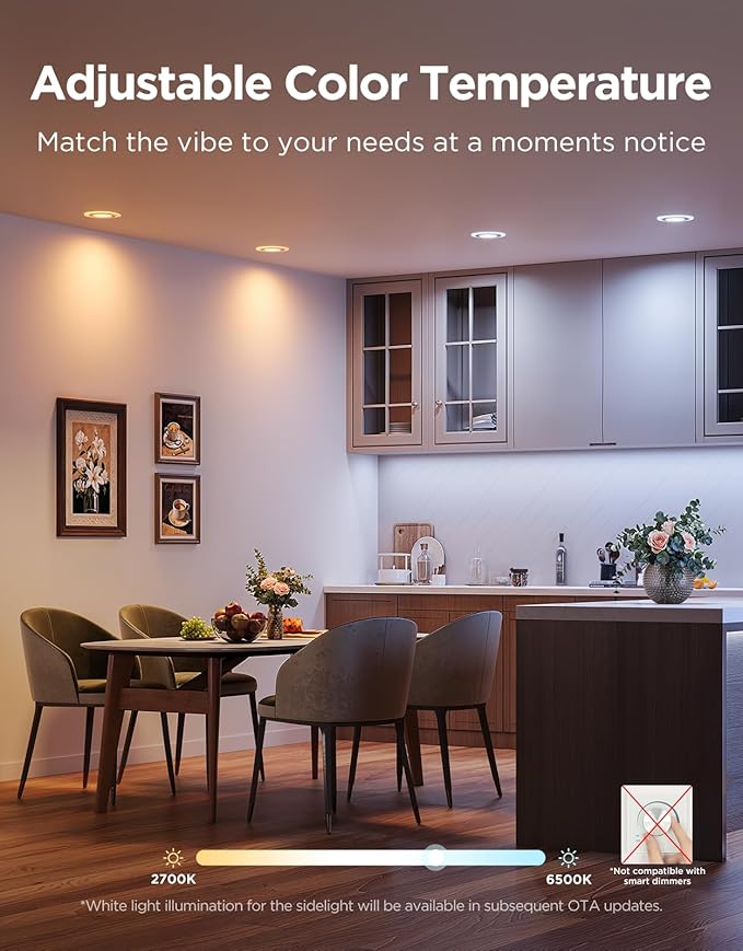 Govee Smart Recessed Lighting 4 inch, RGBIC LED Recessed Light Compitable - Image 4