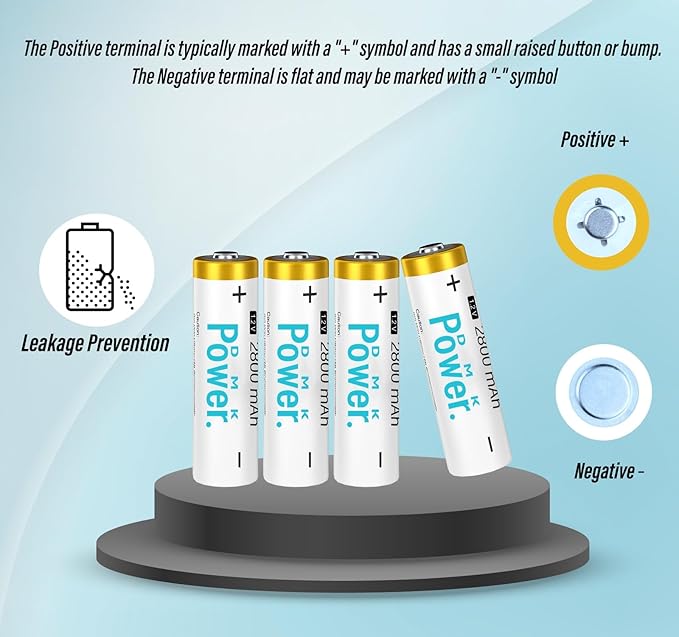 DMK POWER Rechargeable AA Batteries, 2800mAh High Capacity Batteries 1.2V NiMH - Image 2