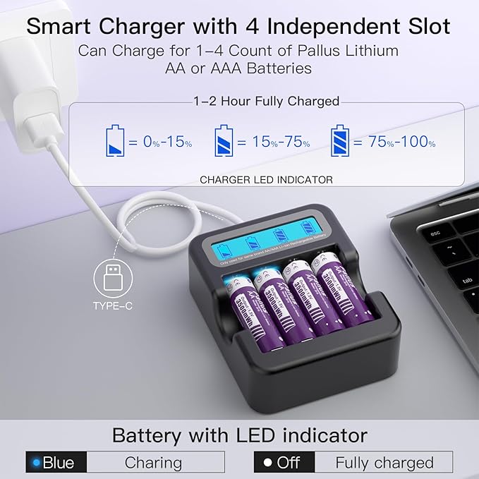 Pallus Lithium AA Rechargeable Batteries - Image 3