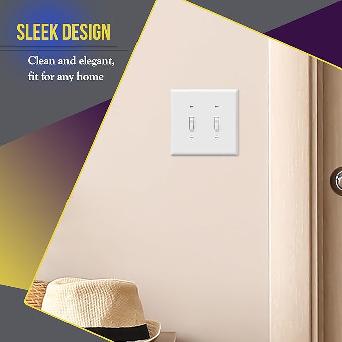ENERLITES Mid-Size Toggle Light Switch Wall Plate, Midway Size 2-Gang 4.88" x - Image 3