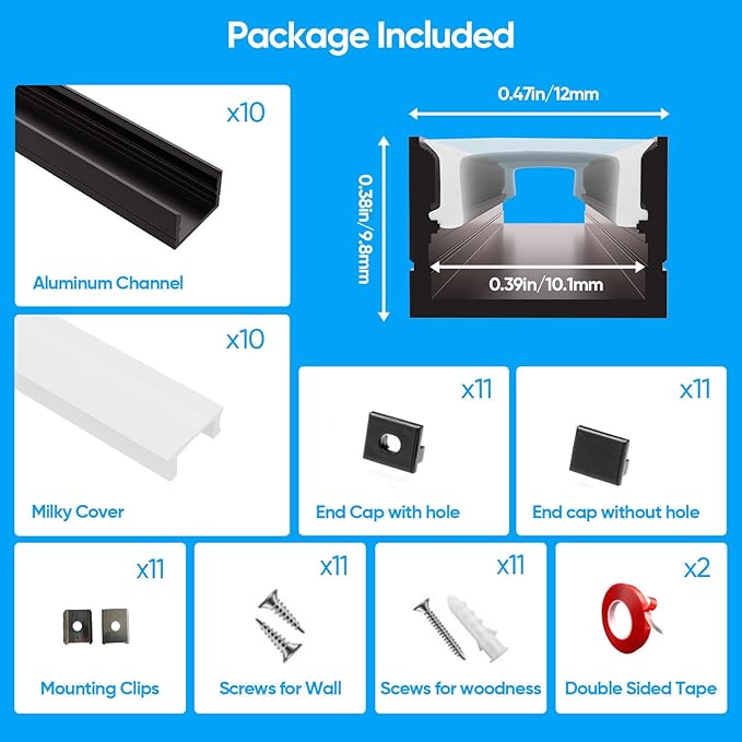 Besseto 10 Pack LED Aluminum Channel - Image 3