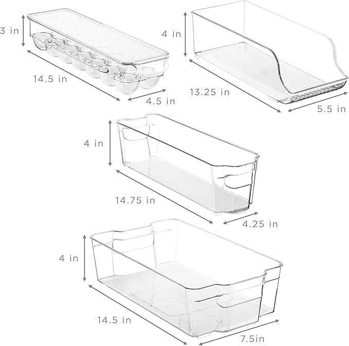 Sorbus Fridge Organizer Bins – Set of 8 Refrigerator Organizers and Storage - Image 2